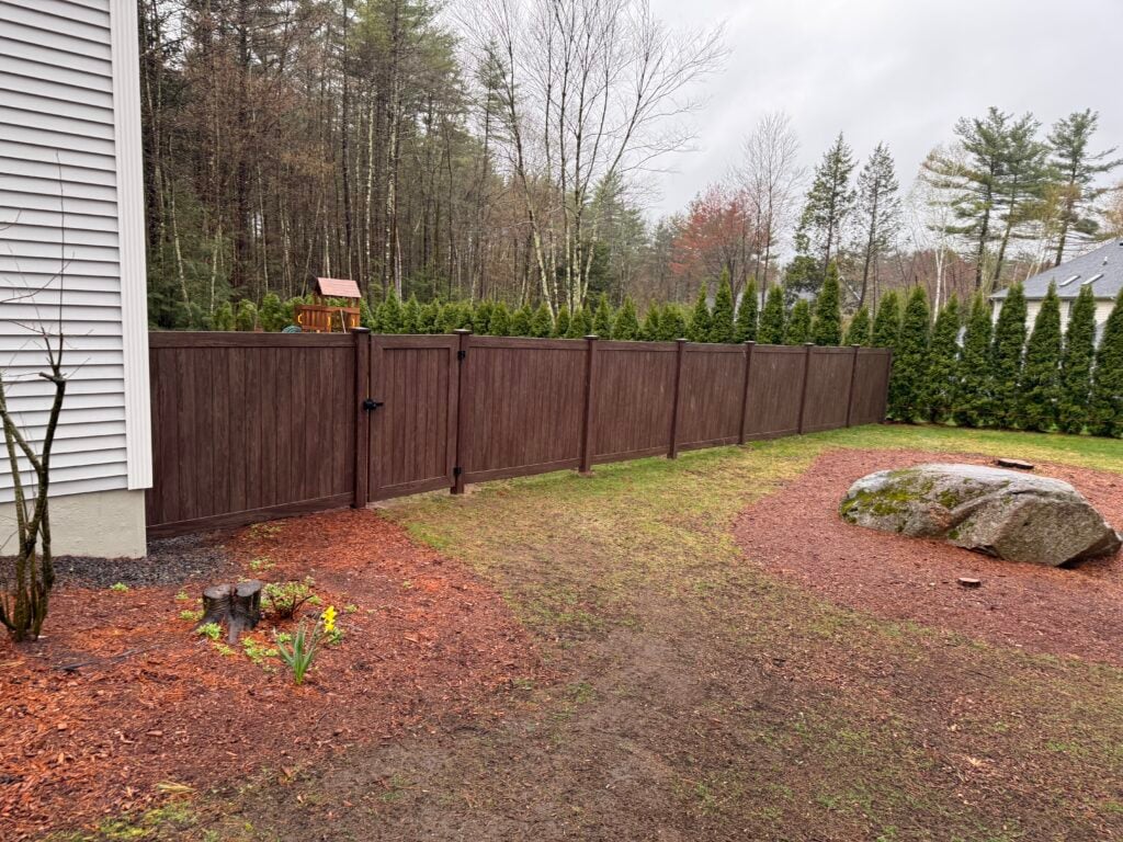 brown fence backyard
