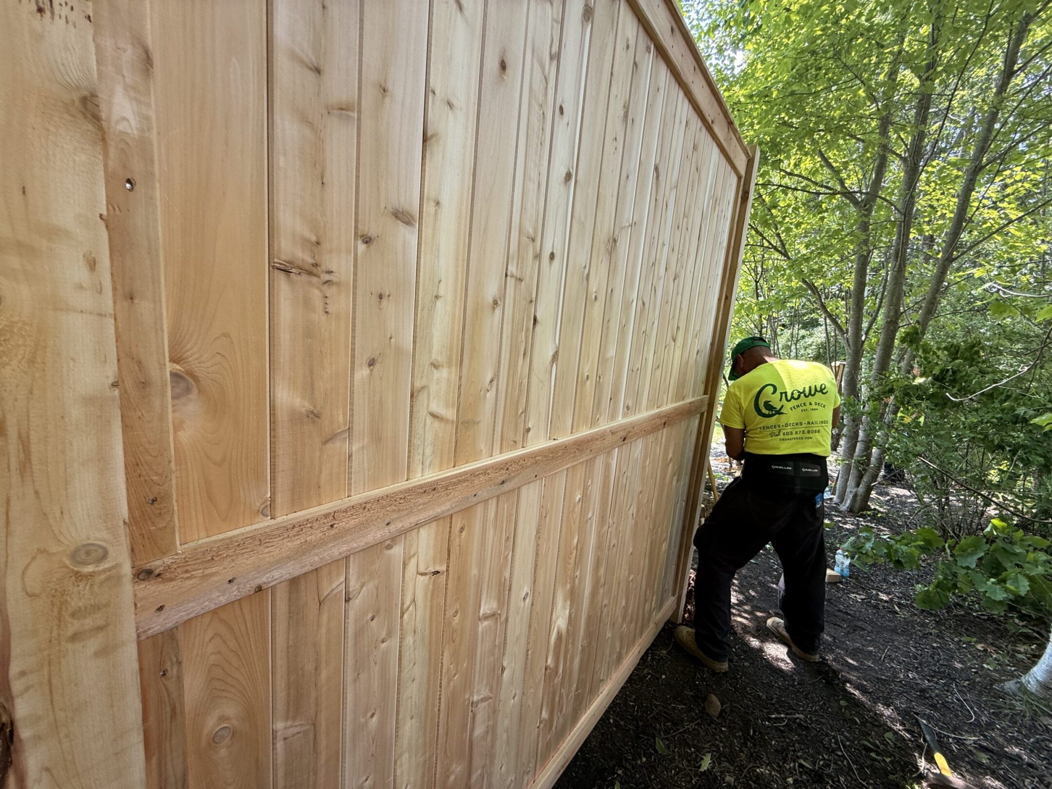 Crowe worker in a fence