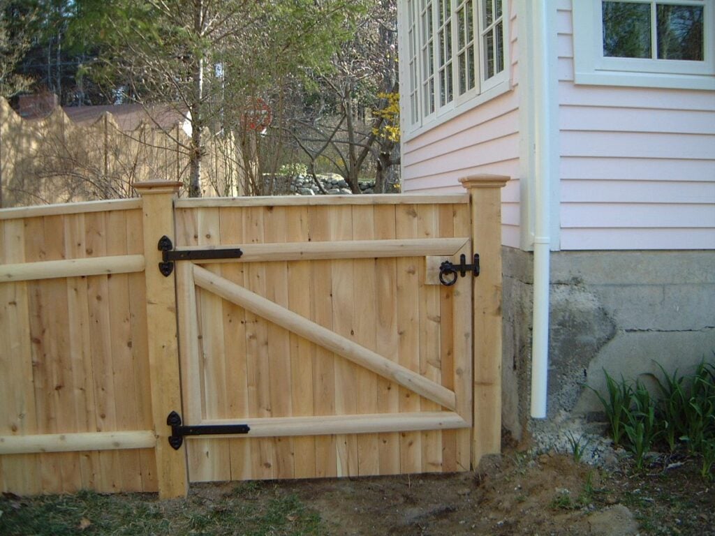 Wooden fence with a gate