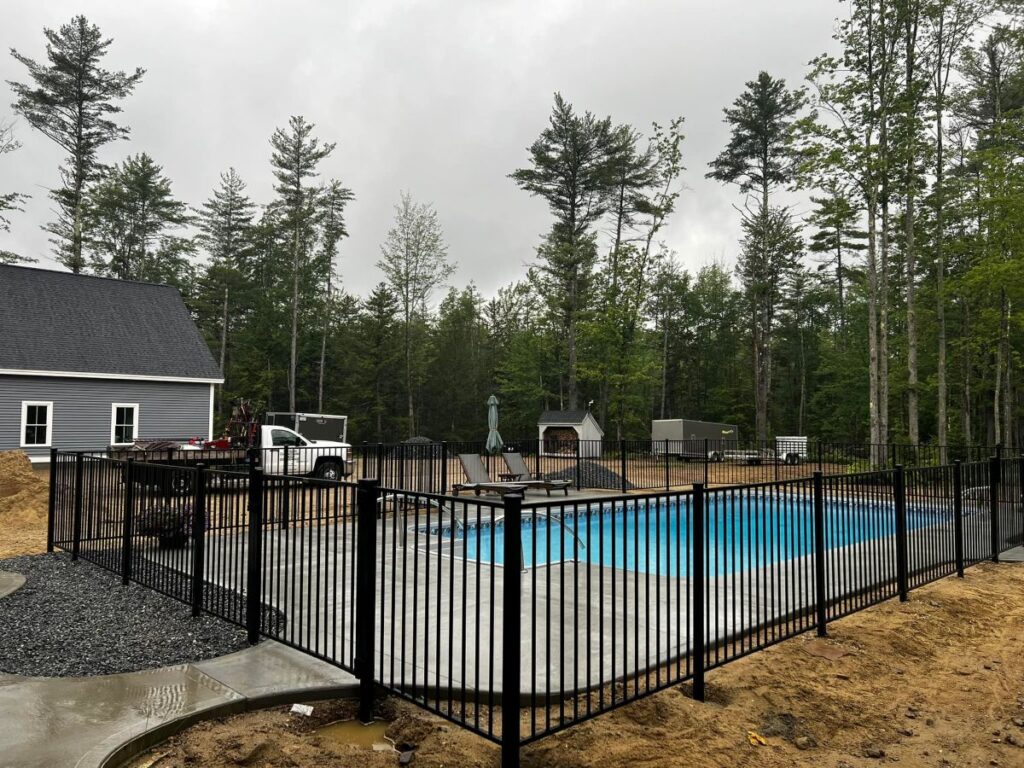 Aluminum fence around a pool