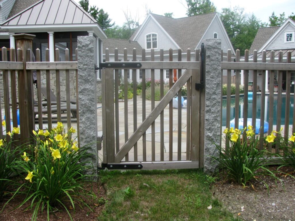 Wooden fence gate