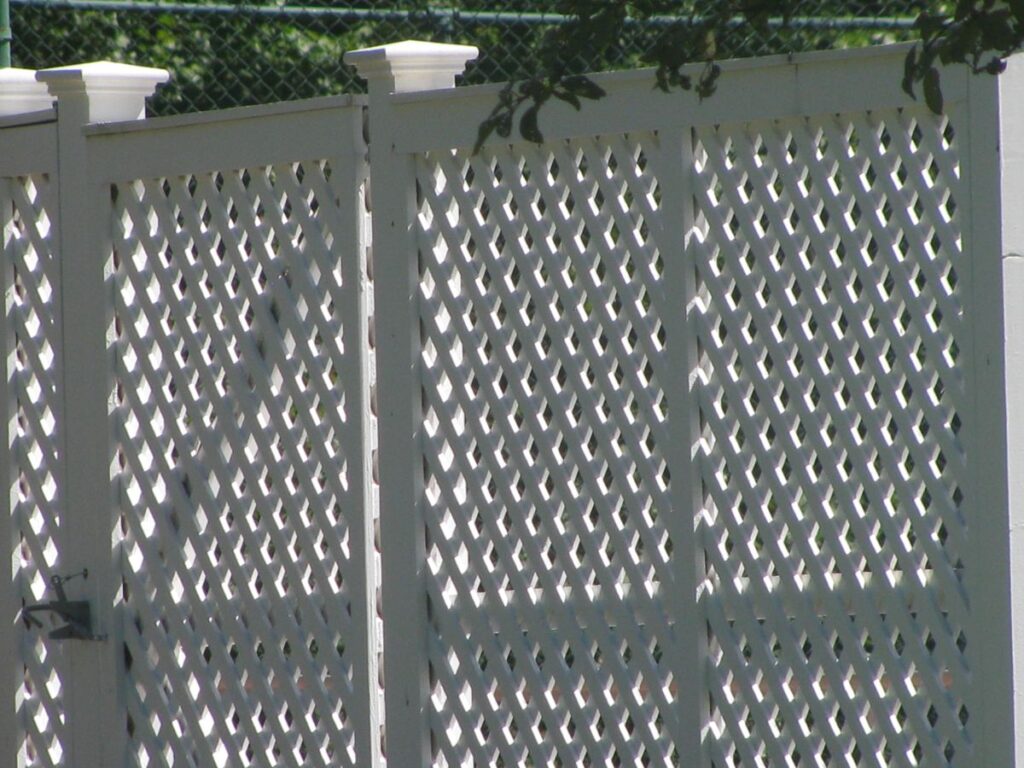white lattice fence