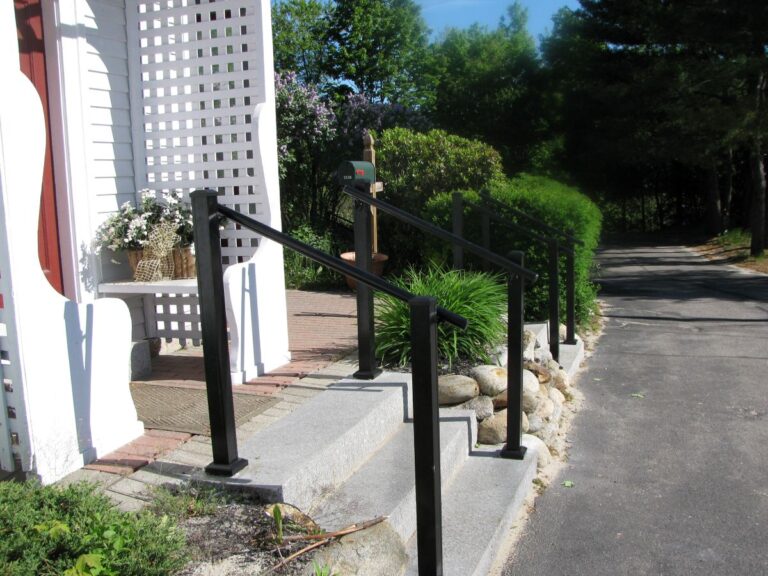 Black metal stair railing