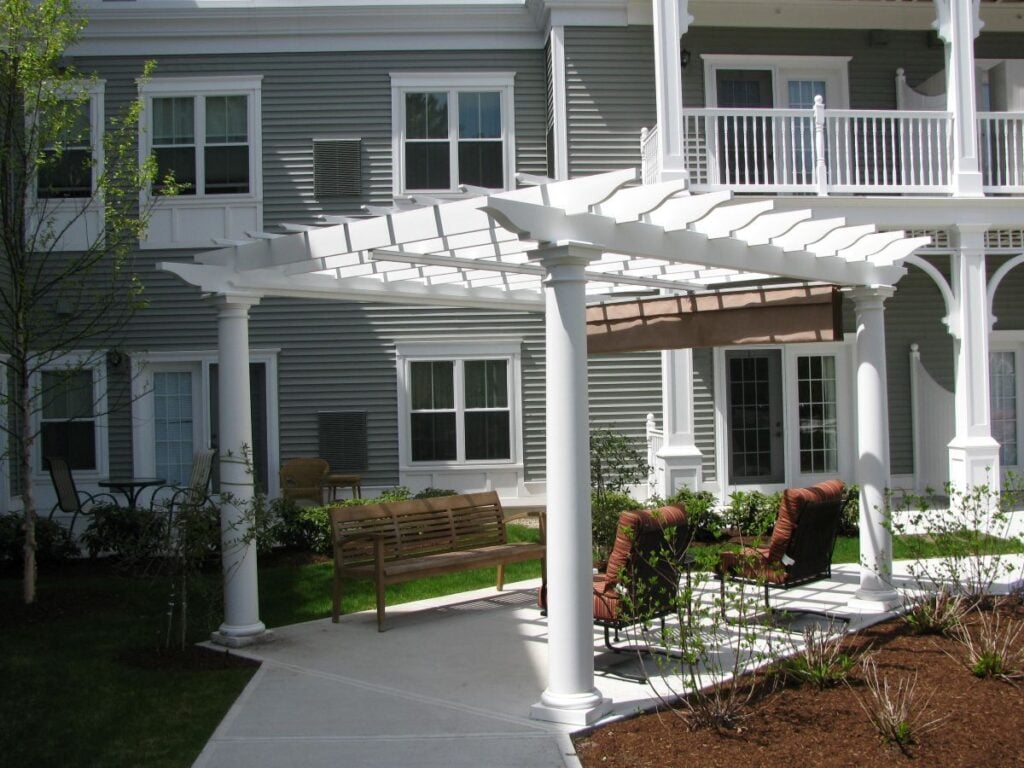 white pergola
