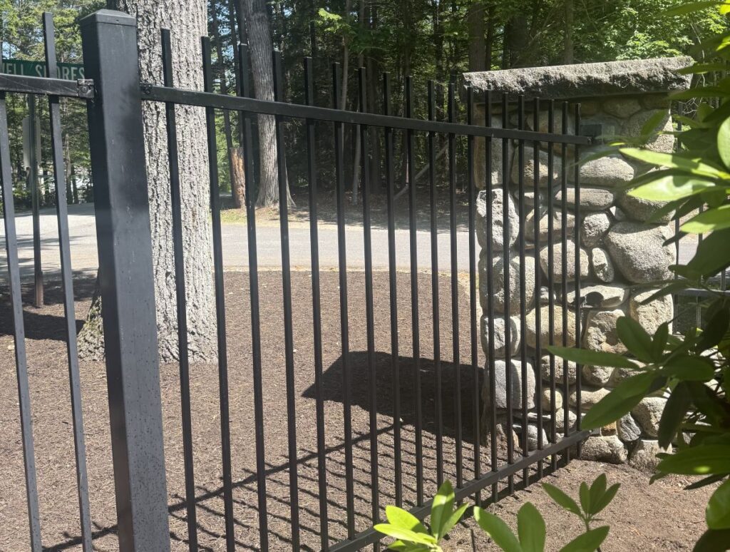 Aluminum fence in a park