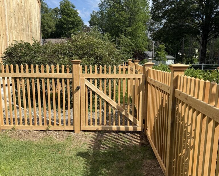 wooden picket fence