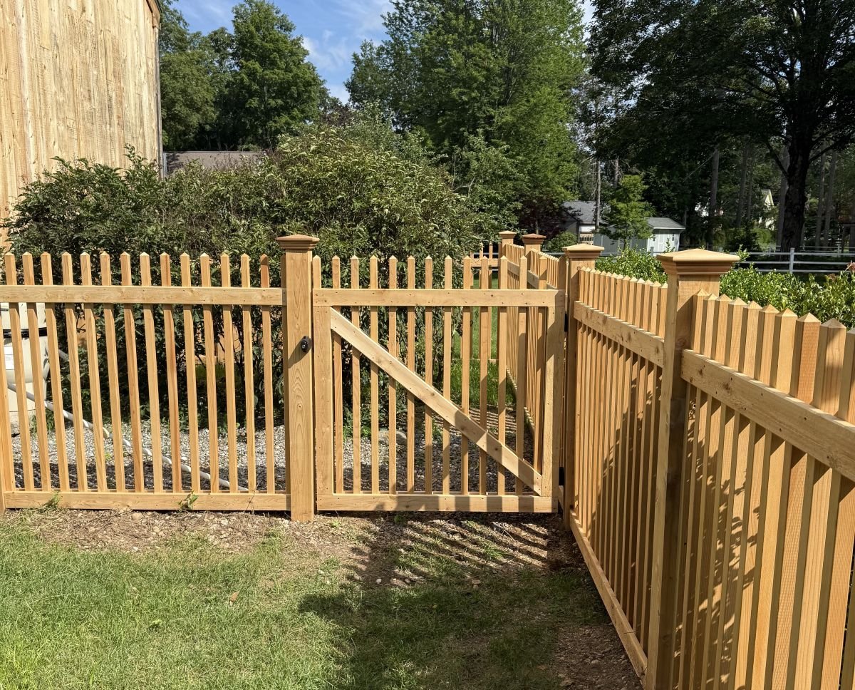 wooden picket fence