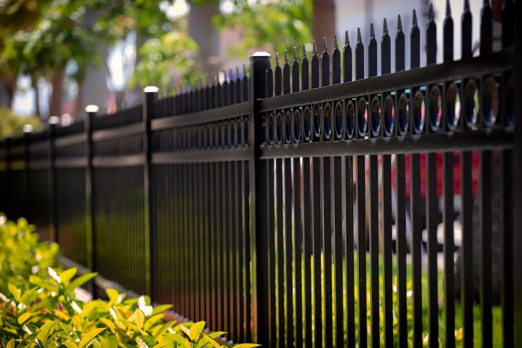 fence maintenance Black Aluminum Fence With Decorative Elements