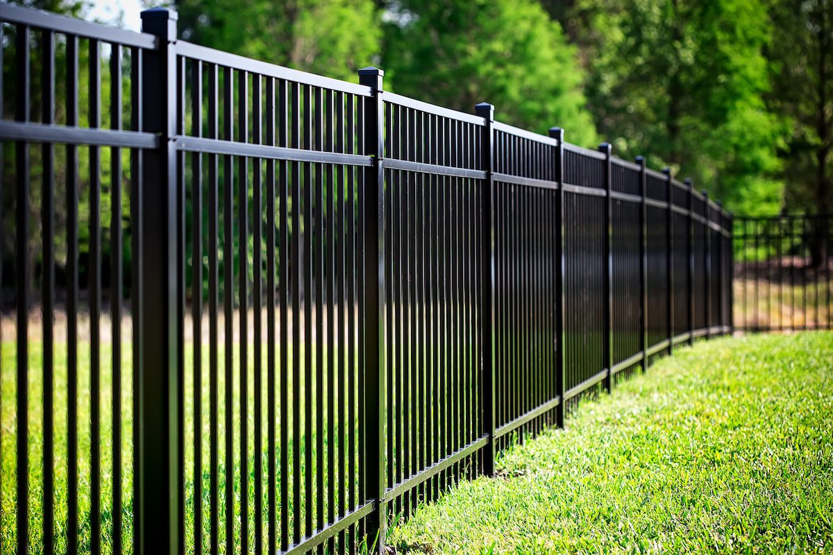 black aluminum fence