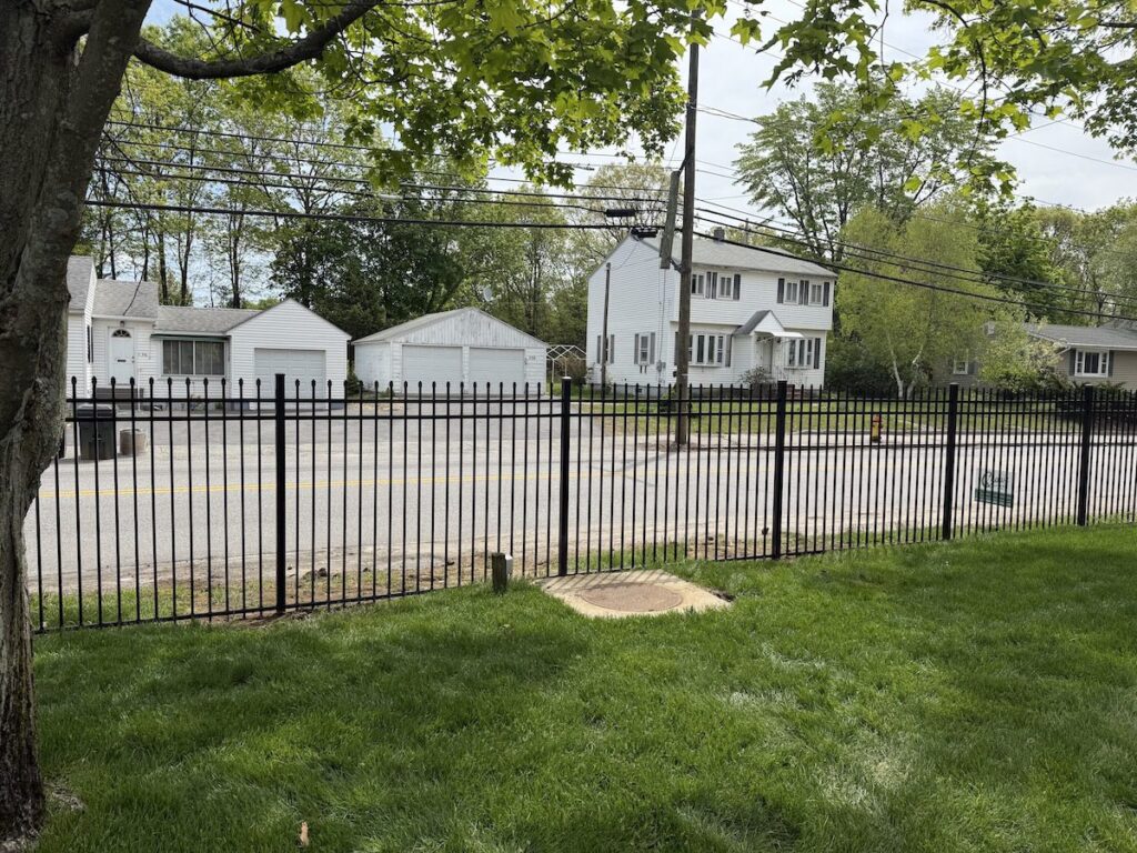 new black metal fence