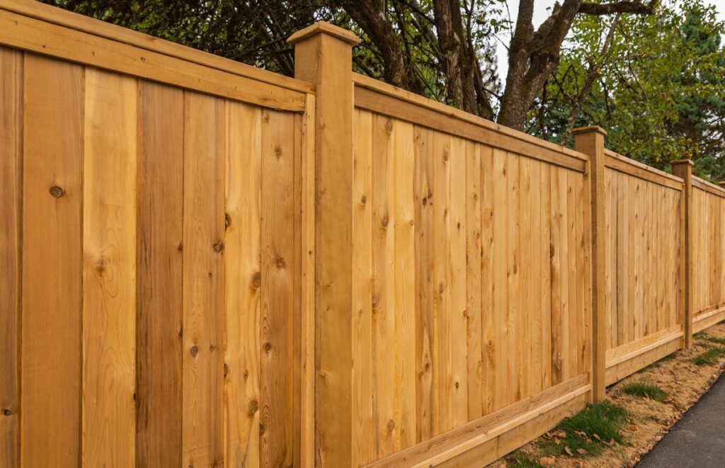 New tall wooden fence