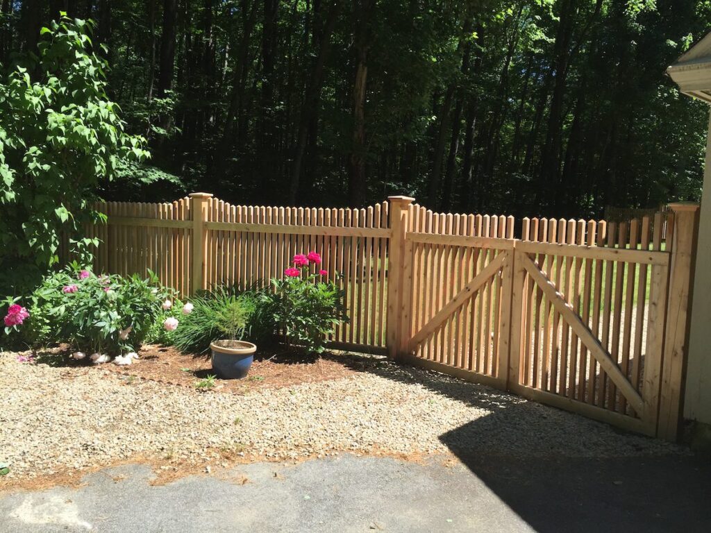 wood fence and gate