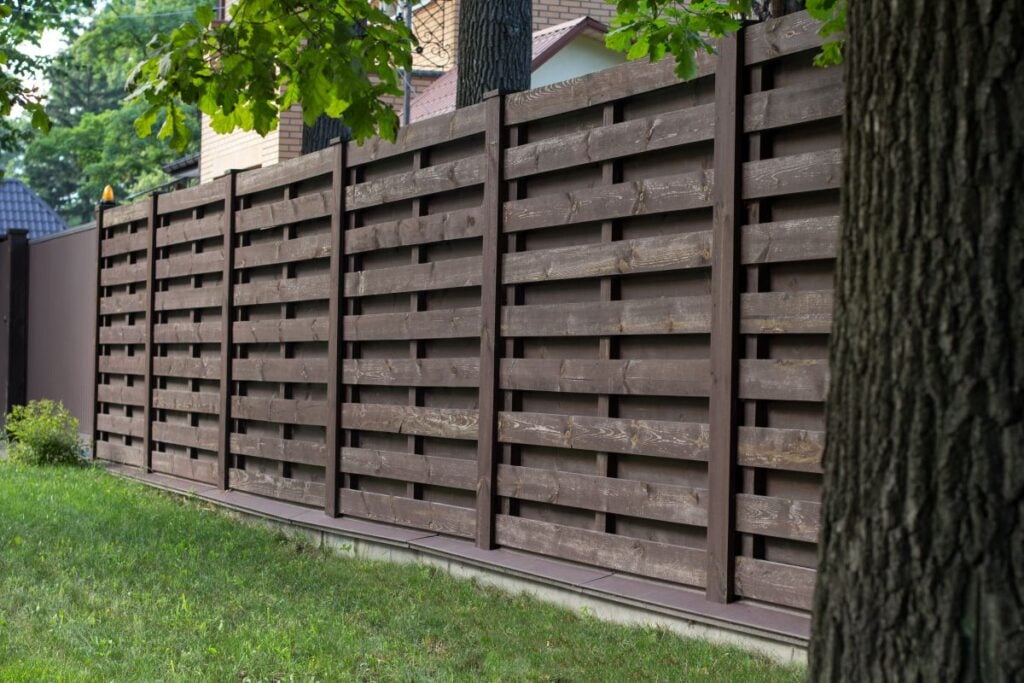 Wooden shadowbox fence