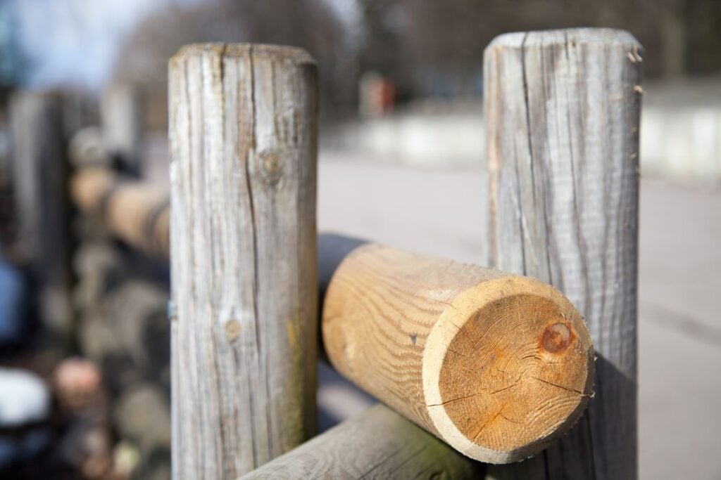 part of a wooden fence post